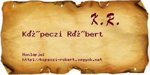 Köpeczi Róbert névjegykártya